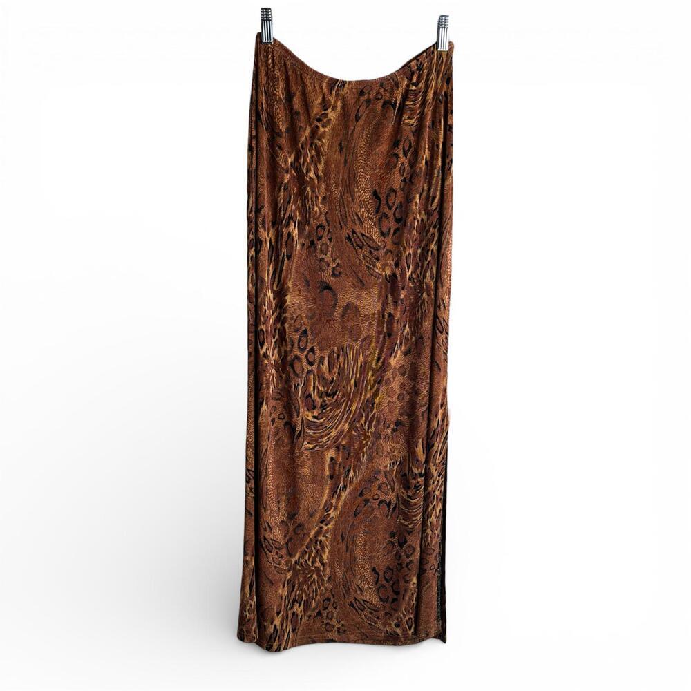 Vintage Carol Rose Made in USA Animal Print Maxi Skirt
